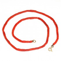 colier fin, din coral natural & aur 18k. Italia